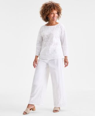 Style & Co - Petite Lined Patchwork Straight Pants