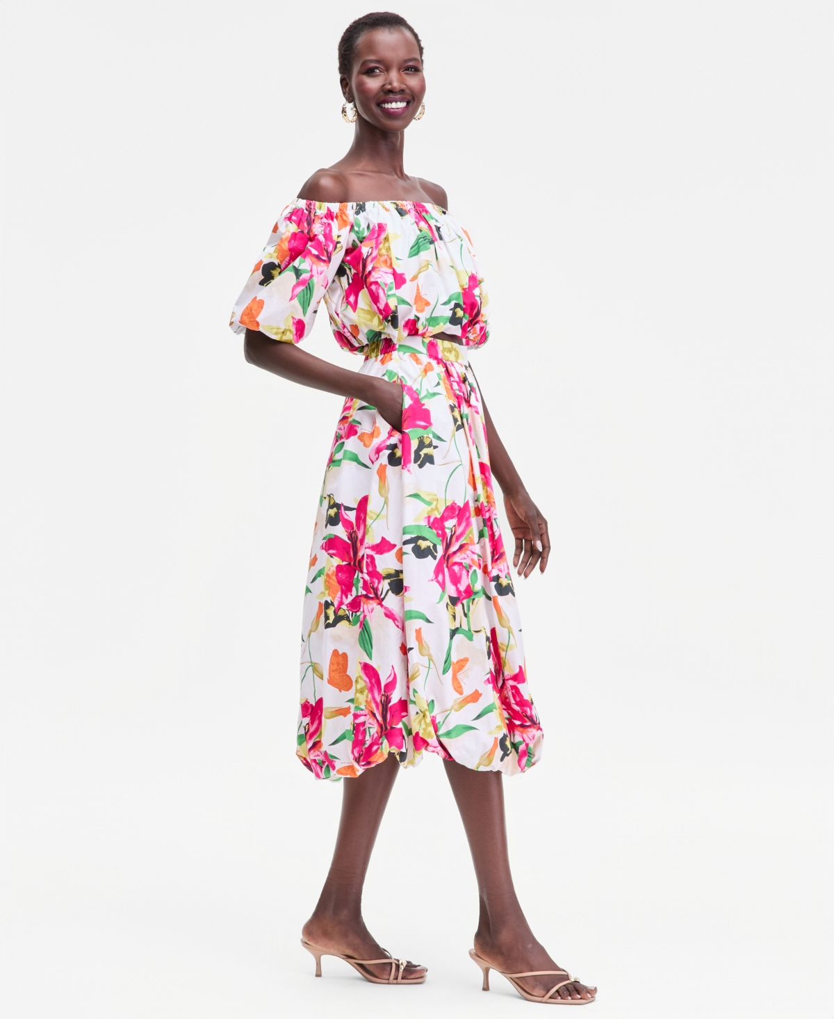 I.n.c. International Concepts Women's Bubble-Hem Midi Skirt, Macy's Exclusive