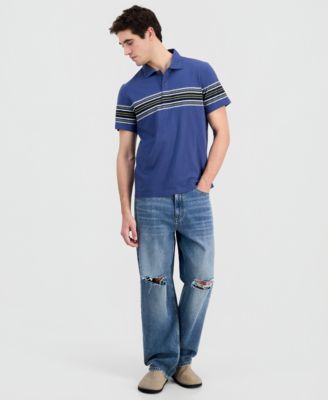Men's Cotton Striped Short-Sleeve Polo Shirt, Macy's Exclusive