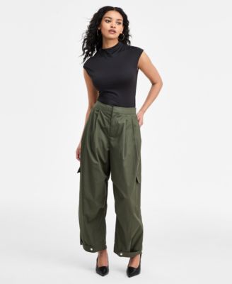 Women's Olive Barrel-Leg Pants, Macy's Exclusive