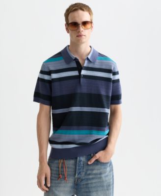 SCOTCH & SODA - Men's Knitted Striped Regular-Fit Polo Shirt
