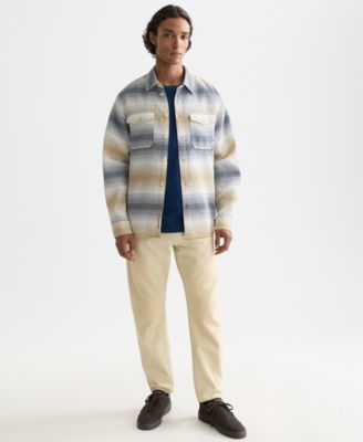 Men's Structure Stripe Waffle Long-Sleeve Shirt