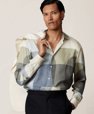 REISS - Men's Abstract-Print Long-Sleeve Shirt