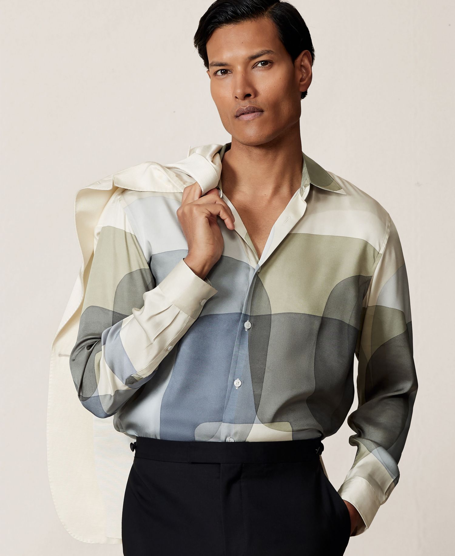 Men's Felix Abstract-Print Long-Sleeve Shirt