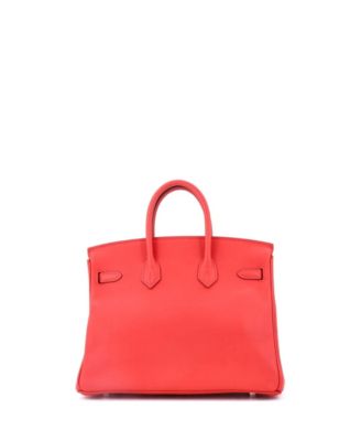 Birkin 25 Handbag Red Swift with Palladium Hardware