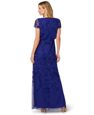 Women's Floral Blouson Embellished Gown