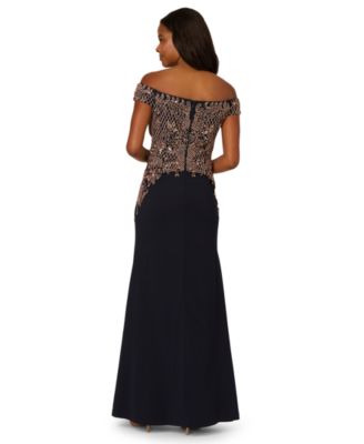 Women's Beaded Off-The-Shoulder Ball Gown