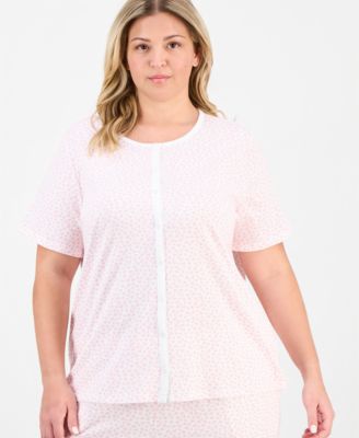 Plus Size 2-Pc. Cotton Cropped Pajamas Set, Created for Macy's