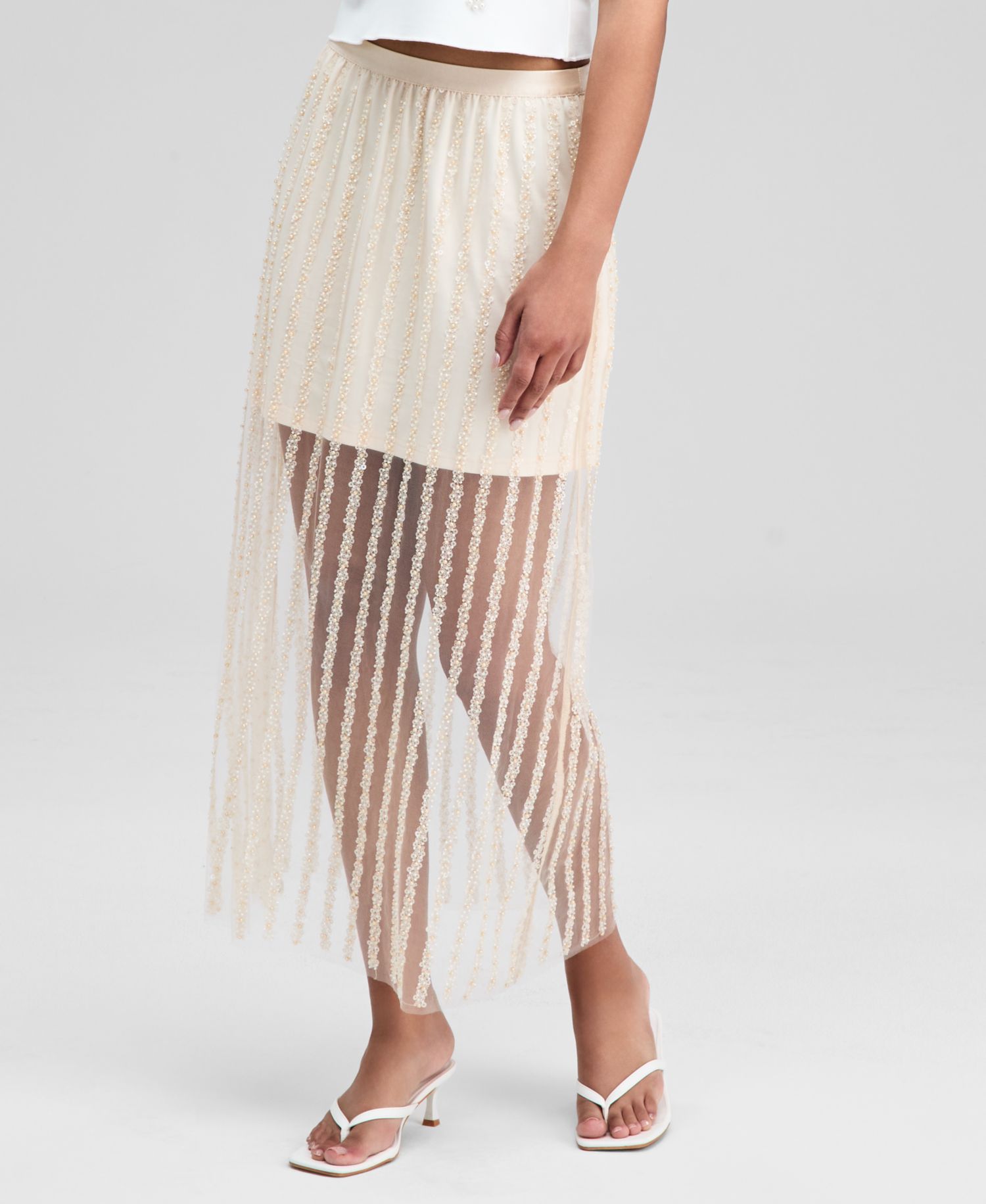 Women's Sequin-Stripe Maxi Skirt
