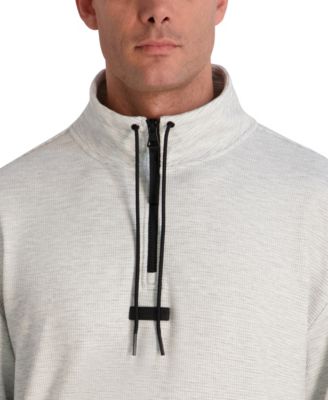 Men's Mock-Neck Waffle Textured Fleece Jacket