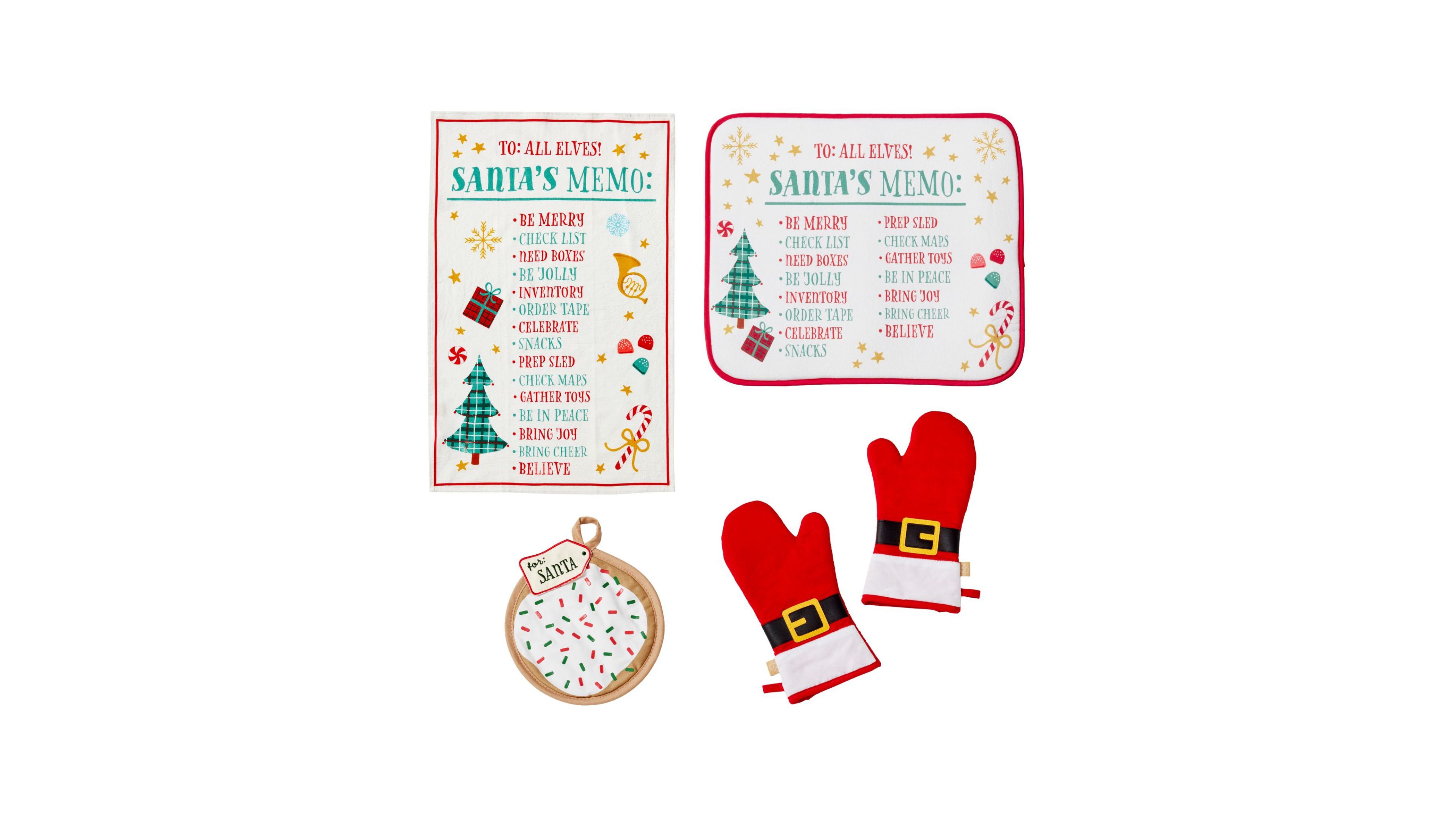 Lenox Santa Coming Cotton Kitchen Gift Set of 5 Pieces