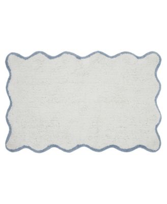 Scallop Cotton Bath Rug, 17" x 24"