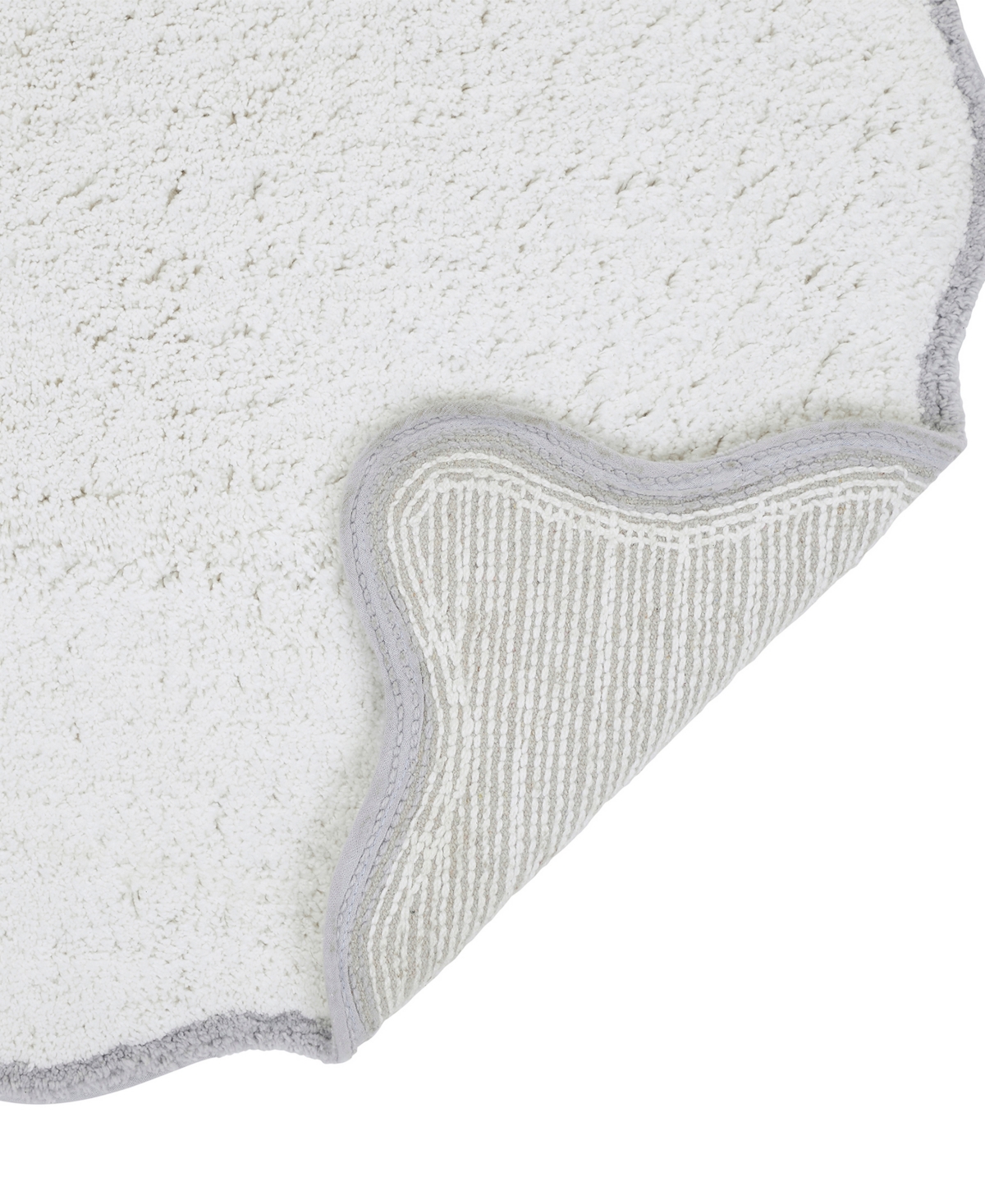 Vcny Home Scallop Cotton Bath Runner, 24" X 60" In White