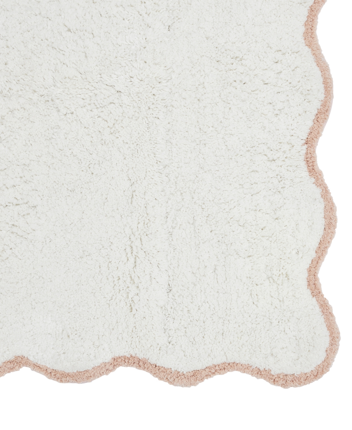 Vcny Home Scallop Cotton Bath Runner, 24" X 60" In White