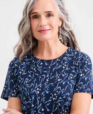 Women's Printed Short-Sleeve T-Shirt Dress, Macy's Exclusive