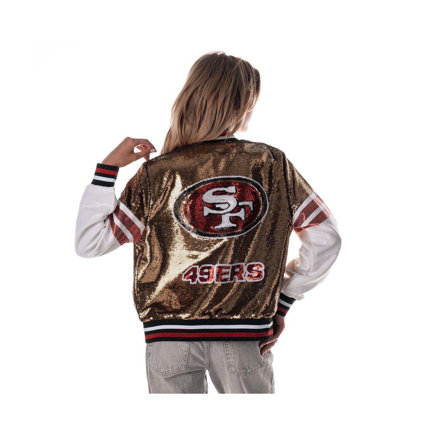 Женская куртка The Wild Collective Gold San Francisco 49ers Sequin Bomber — фото 3