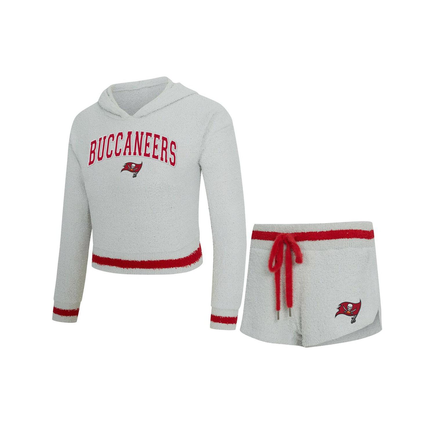 Women's 2-Piece Gray Tampa Bay Buccaneers Whitley Long Sleeve Hoodie Top and Shorts Set