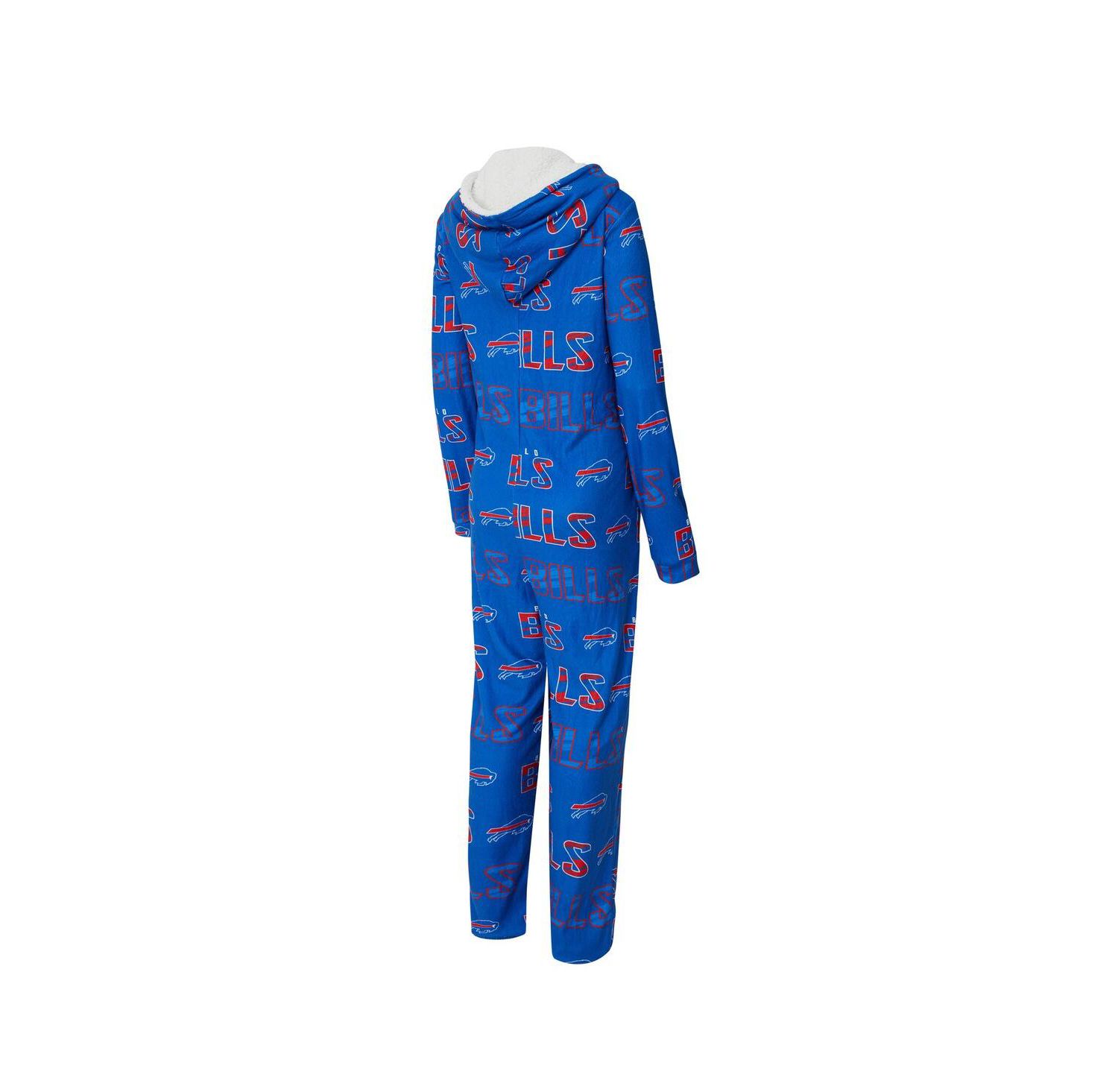 Women's Royal Buffalo Bills Roadway Allover Print Microfleece Full-Zip Union Suit