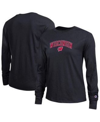 Champion - Women's Black Wisconsin Badgers Arch Over Logo Long Sleeve T-Shirt