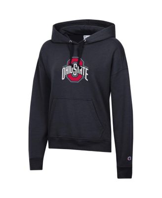 Women's Black Ohio State Buckeyes Powerblend Fleece Pullover Hoodie