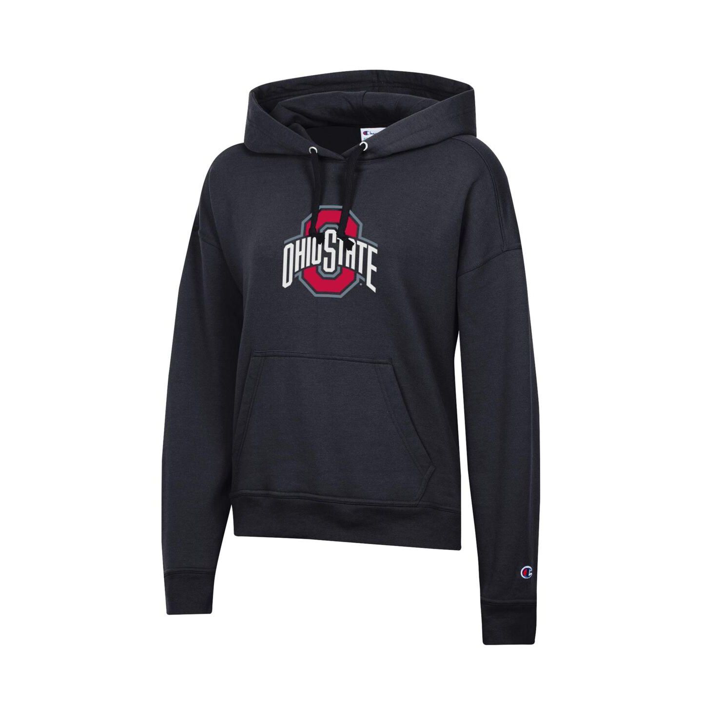 Женское худи Champion Black Ohio State Buckeyes Powerblend Fleece Pullover — фото 3