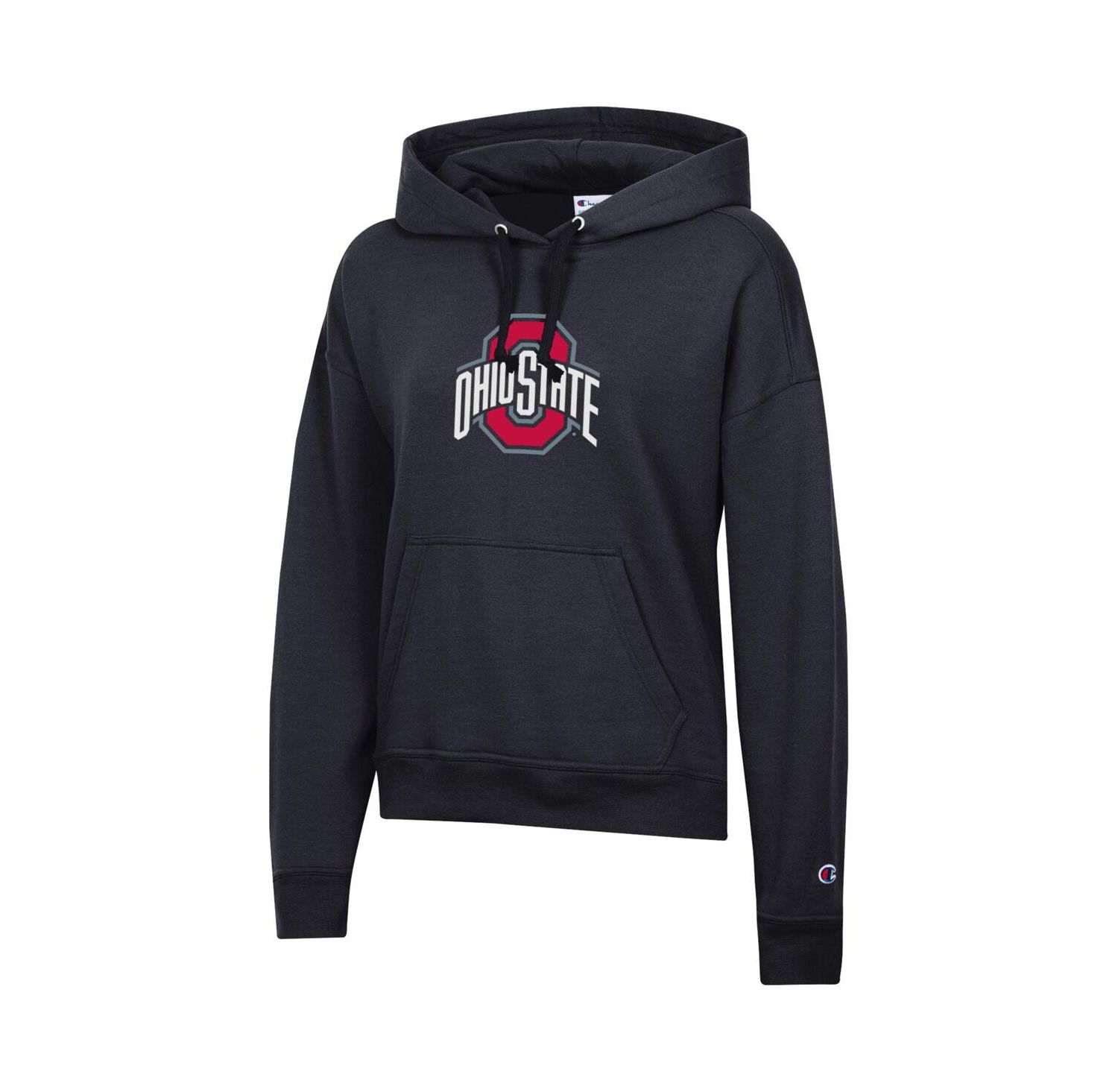 Women's Black Ohio State Buckeyes Powerblend Fleece Pullover Hoodie
