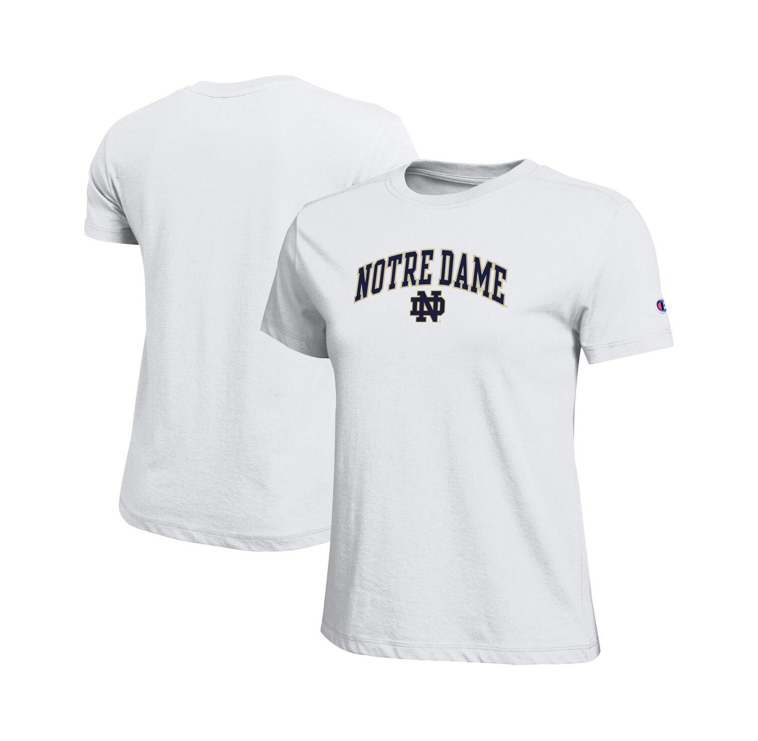 Women's White Notre Dame Fighting Irish Arched Over Logo T-Shirt
