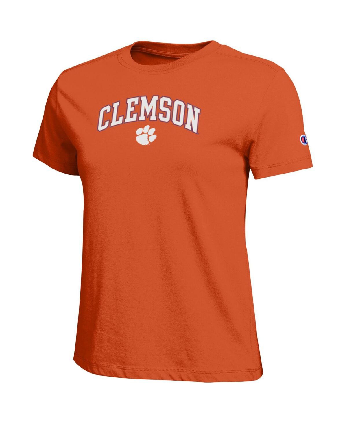 Champion Women's Orange Clemson Tigers Arched Over Logo T-shirt In Orange