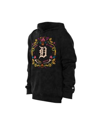 Men's Black Detroit Tigers Día De Los Muertos Brushed Fleece Hoodie