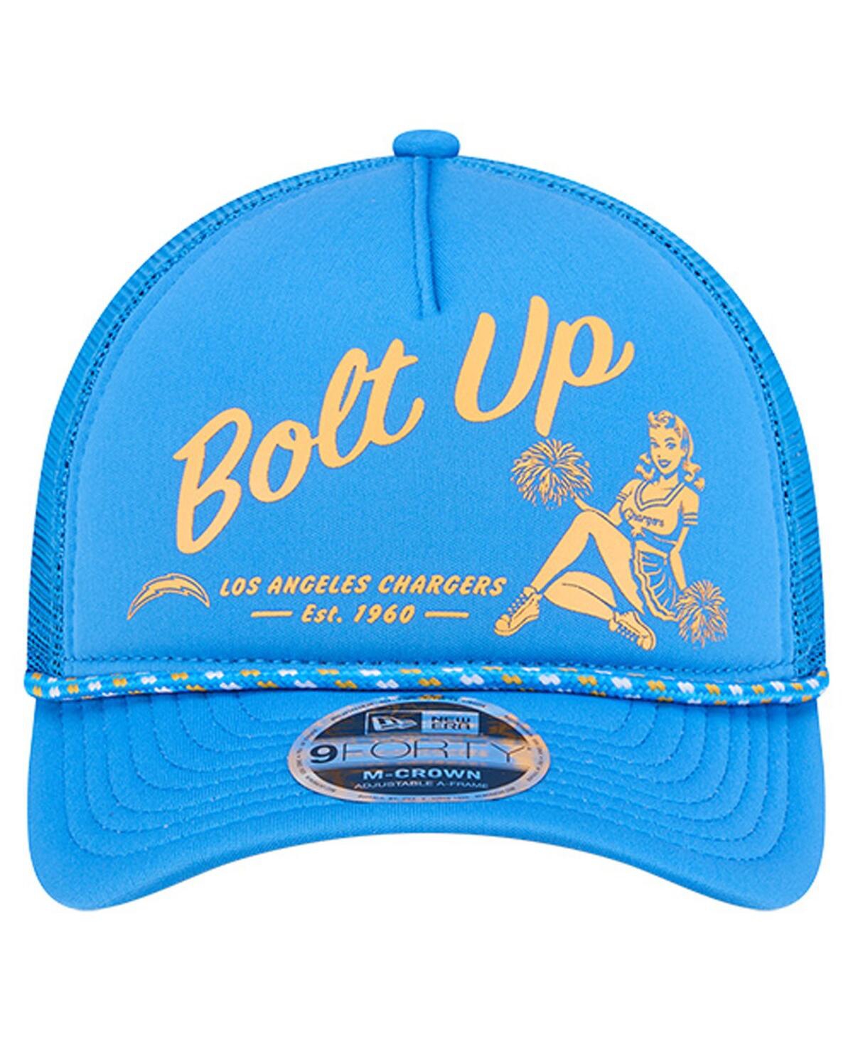 New Era Men's Powder Blue Los Angeles Chargers Gas Station 9FORTY A-Frame M-Crown Adjustable Trucker Hat
