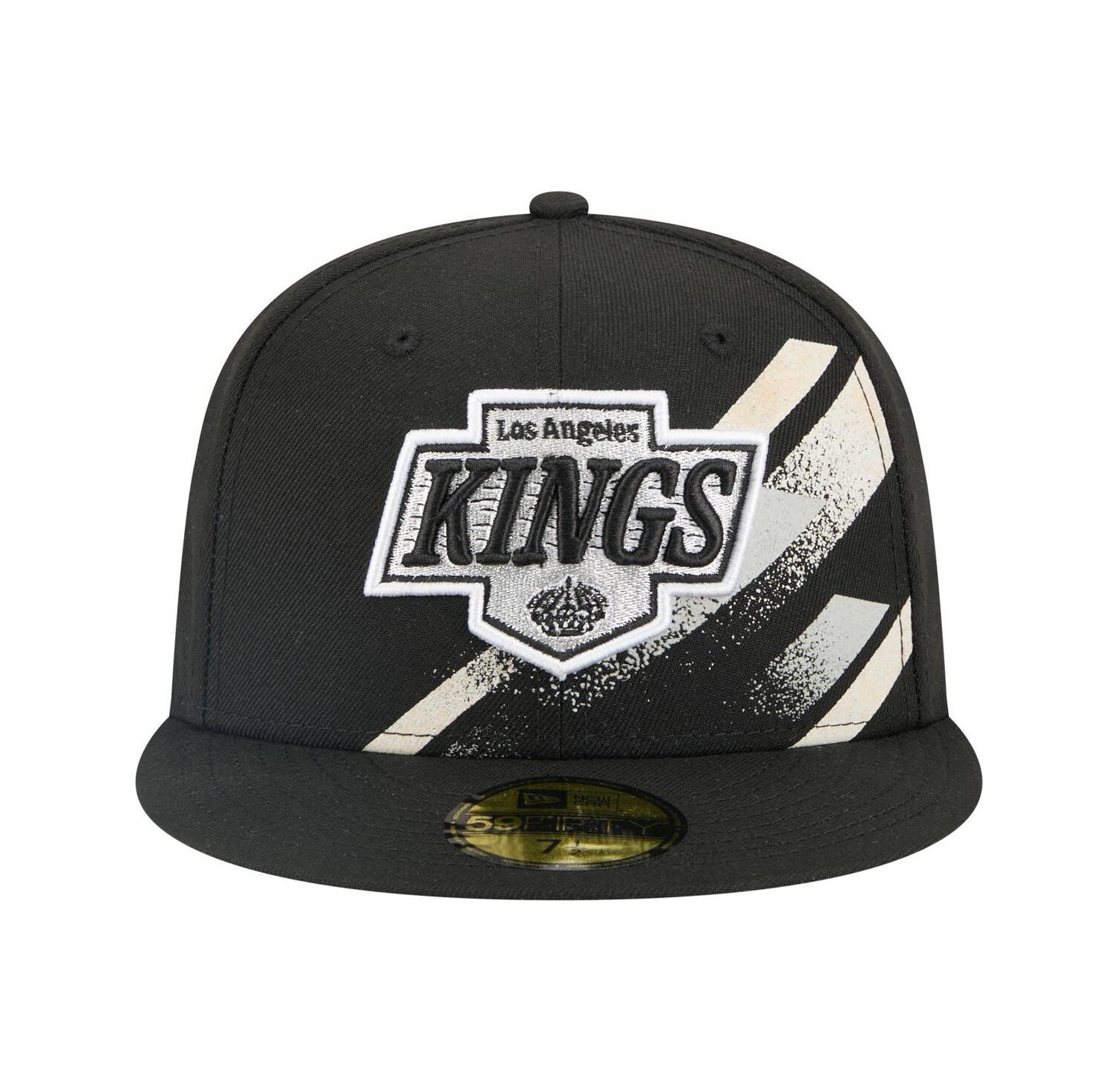Men's Black Los Angeles Kings Faded Lines 59FIFTY Fitted Hat