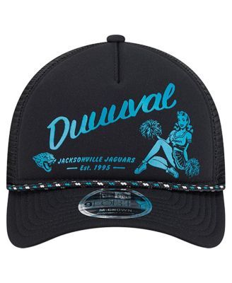 Men's Black Jacksonville Jaguars Gas Station 9FORTY A-Frame M-Crown Adjustable Trucker Hat
