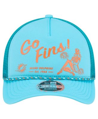 Men's Aqua Miami Dolphins Gas Station 9FORTY A-Frame M-Crown Adjustable Trucker Hat