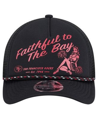 Men's Black San Francisco 49ers Gas Station 9FORTY A-Frame M-Crown Adjustable Trucker Hat