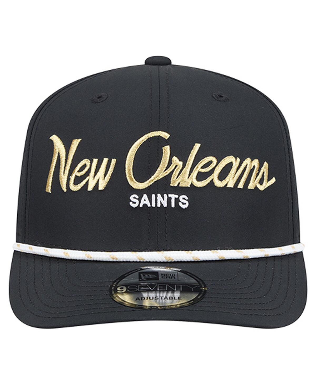 New Era Men's Black New Orleans Saints Script 9SEVENTY Adjustable Hat