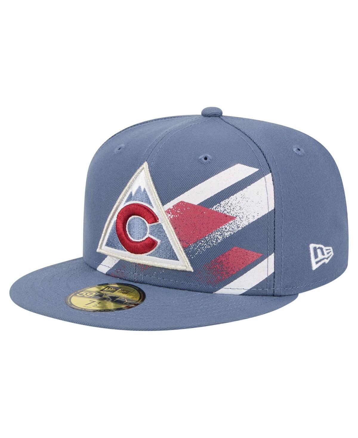 New Era Men's Blue Colorado Avalanche Faded Lines 59FIFTY Fitted Hat