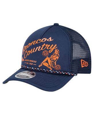 New Era - Men's Navy Denver Broncos Gas Station 9FORTY A-Frame M-Crown Adjustable Trucker Hat