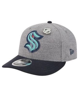Men's Gray/Deep Sea Blue Seattle Kraken Wool Pin Low Profile 9FIFTY Snapback Hat