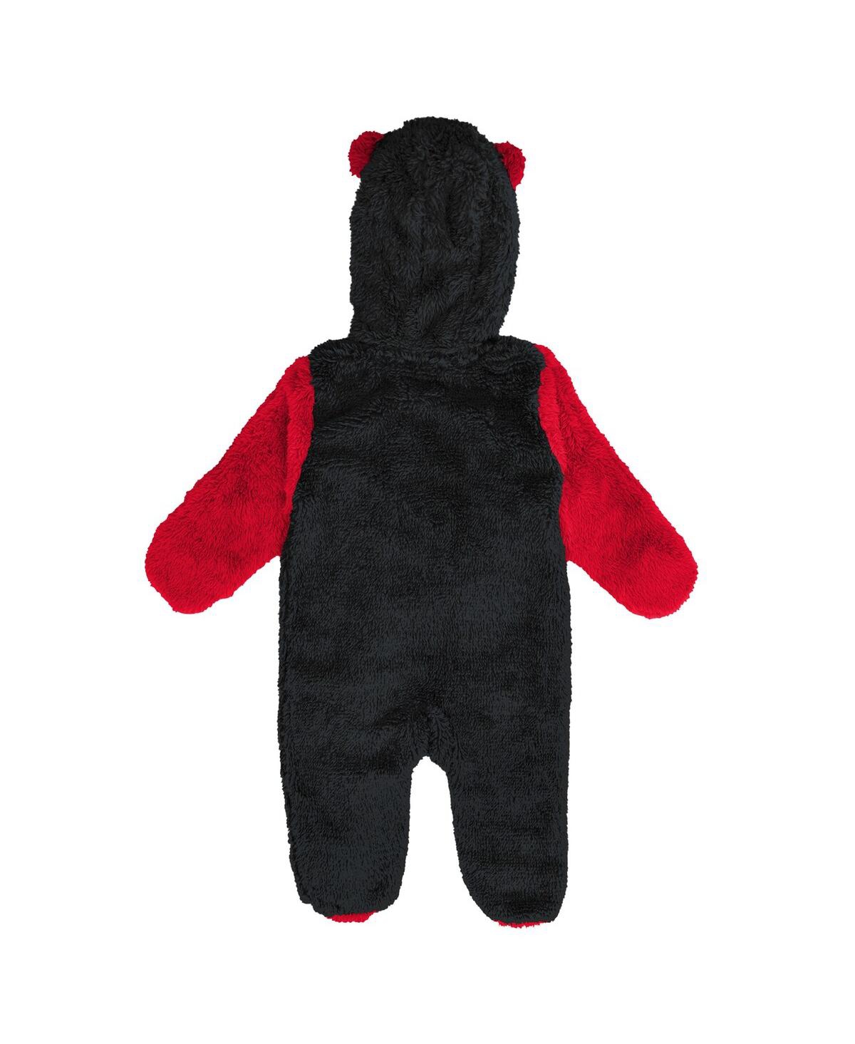 Outerstuff Baby Boys And Girls Red Carolina Hurricanes Stay Napping Fleece Bunting Full-zip Hooded Sleeper In Red