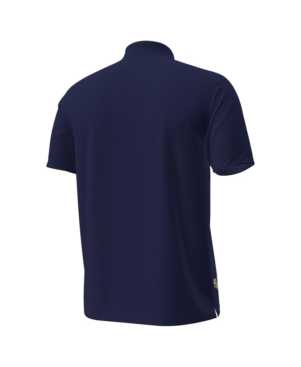 Under Armour Men's Navy Midshipmen Performance Drive Chest Stripe Polo Shirt In Blue