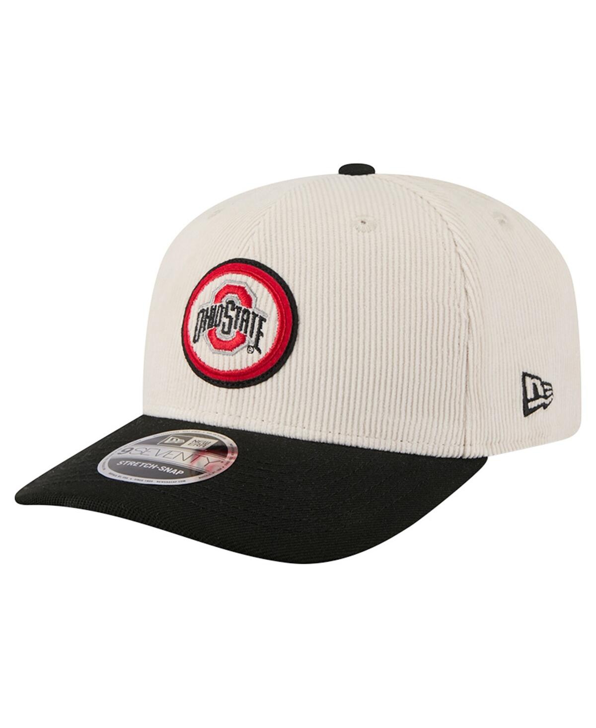 New Era Men's Cream/Black Ohio State Buckeyes Loyal Corduroy 9SEVENTY Adjustable Hat