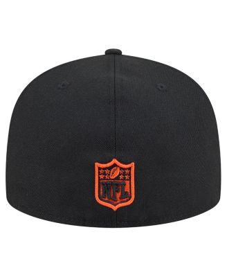 Men's Black Cincinnati Bengals Head Oversized 59FIFTY Fitted Hat