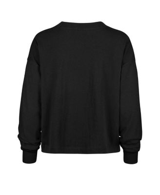 Women's Black New Orleans Saints Muse Sydney Long Sleeve Cropped T-Shirt