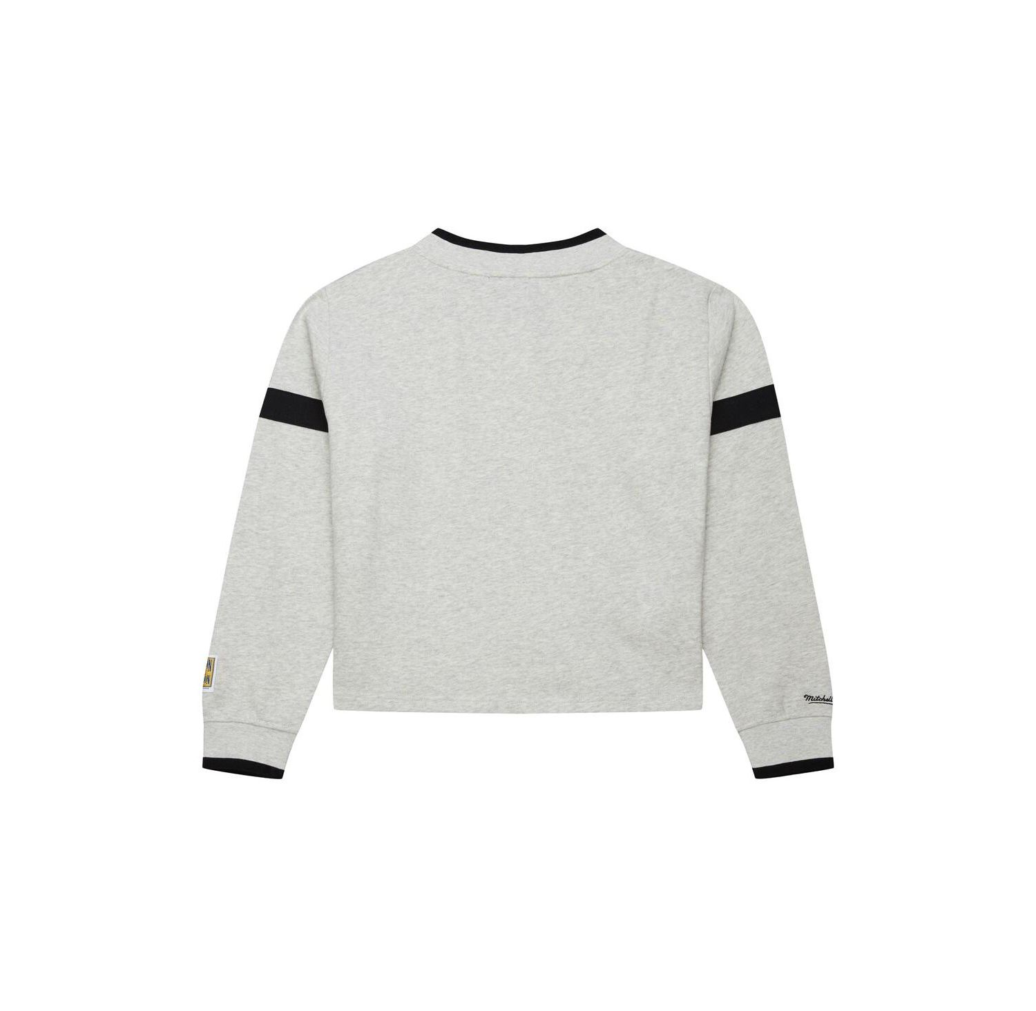 Women's Heather Gray New York Yankees Cooperstown Collection V-Neck Cropped Toggle Sweatshirt
