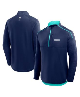 Fanatics - Men's Navy Milano Cortina 2026 Winter Olympics Defender Raglan Quarter-Zip Pullover Sweatshirt