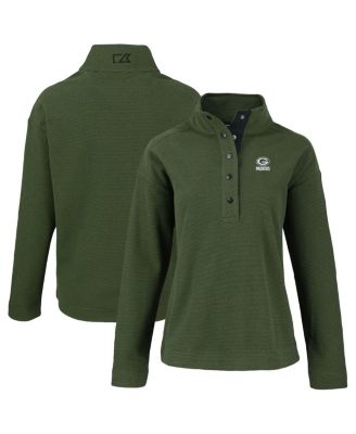 Cutter & Buck - Women's Green Bay Packers Hunts Point Eco Half-Snap Sweatshirt