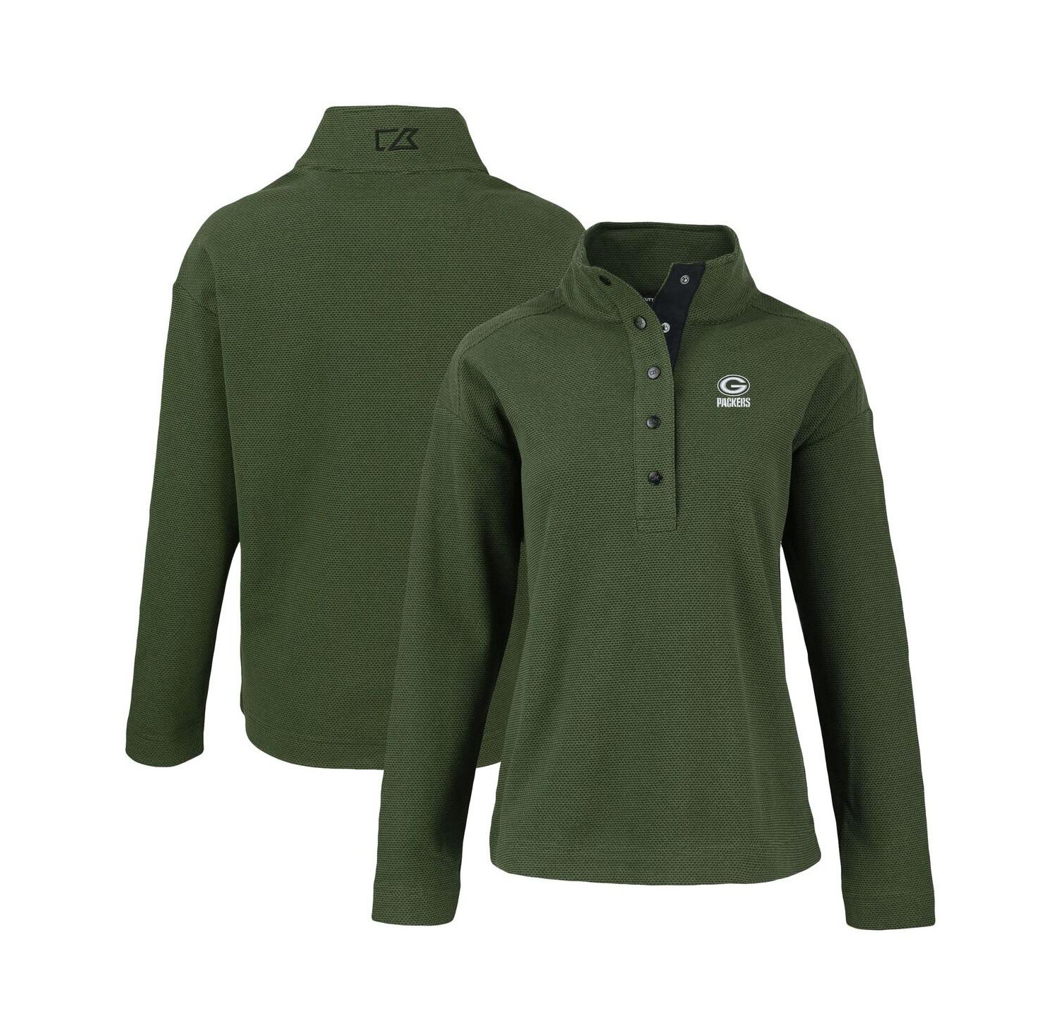 Women's Green Bay Packers Hunts Point Eco Half-Snap Sweatshirt