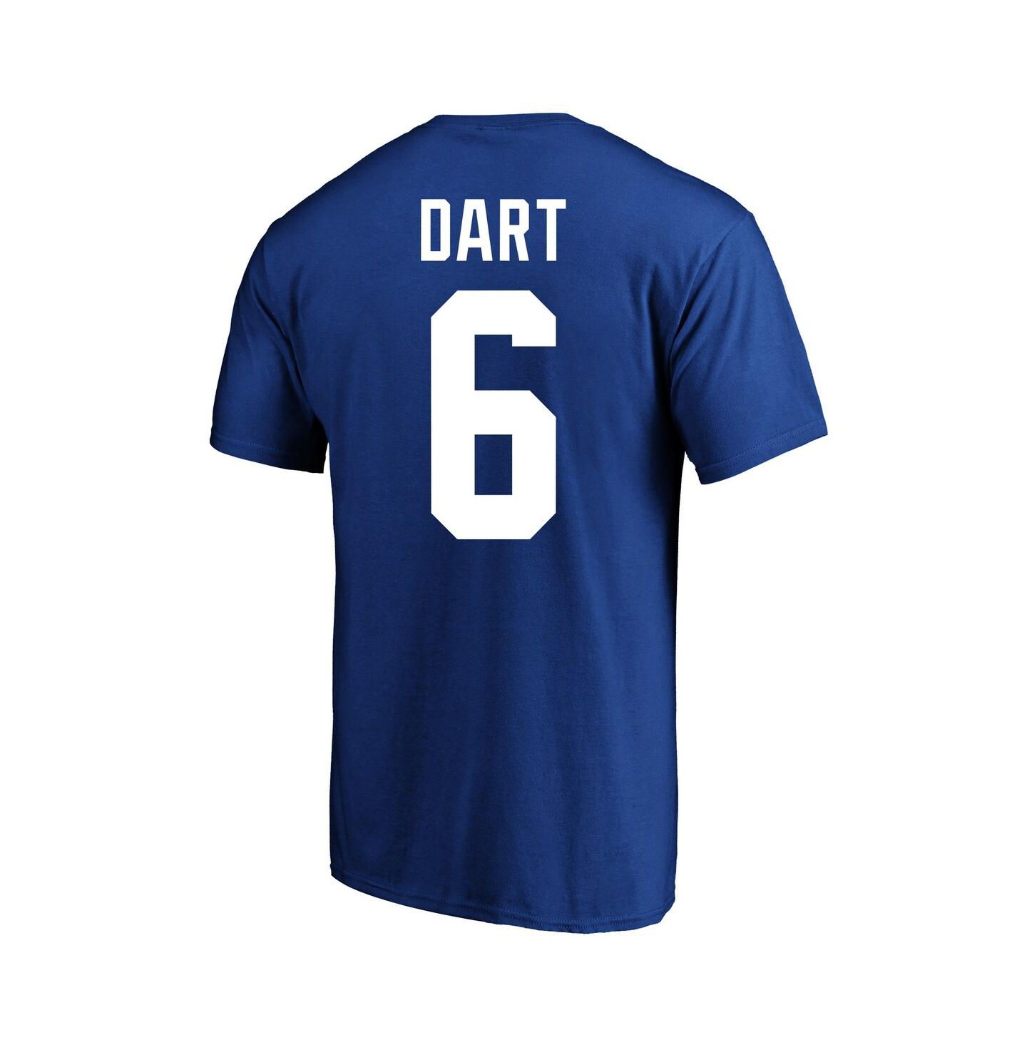 Мужская футболка Fanatics Jaxson Dart Royal New York Giants Big & Tall Name & Number — фото 2