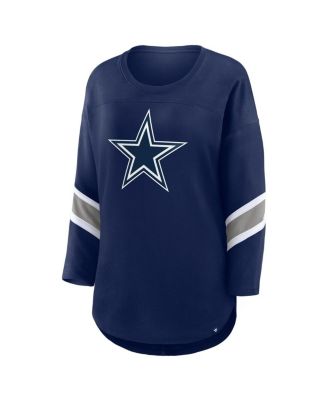Women's Navy Dallas Cowboys Plus Size Redzone 3/4-Sleeve Scoop Neck T-Shirt