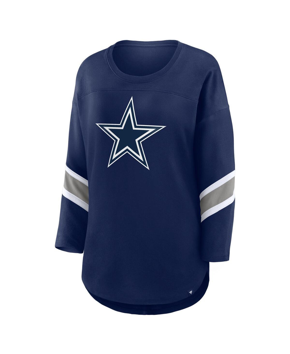 Fanatics Women's Navy Dallas Cowboys Plus Redzone 3/4-Sleeve Scoop Neck T-Shirt
